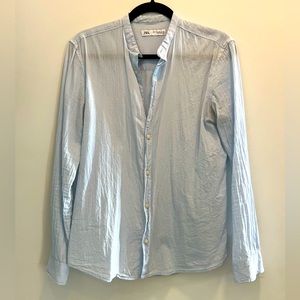 Zara long sleeved button down, light blue, size small